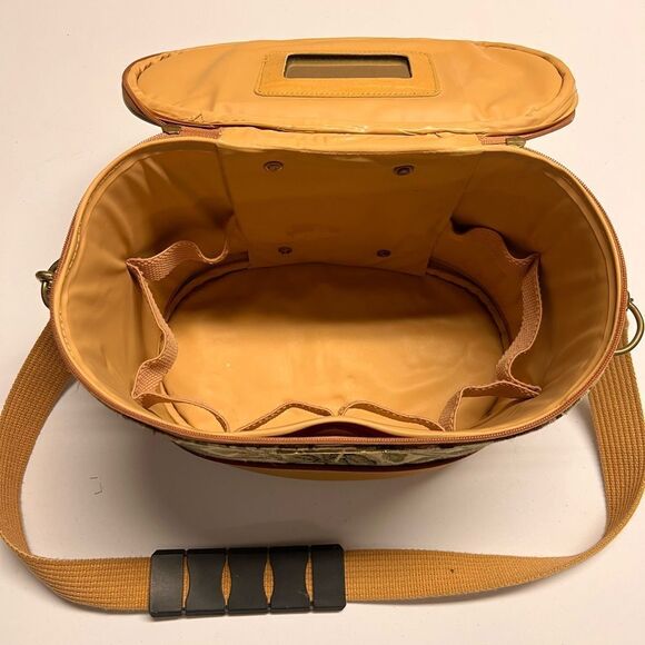 American Tourist Tan Tapestry Train Case Carry On Bag Vintage - Picture 7 of 16
